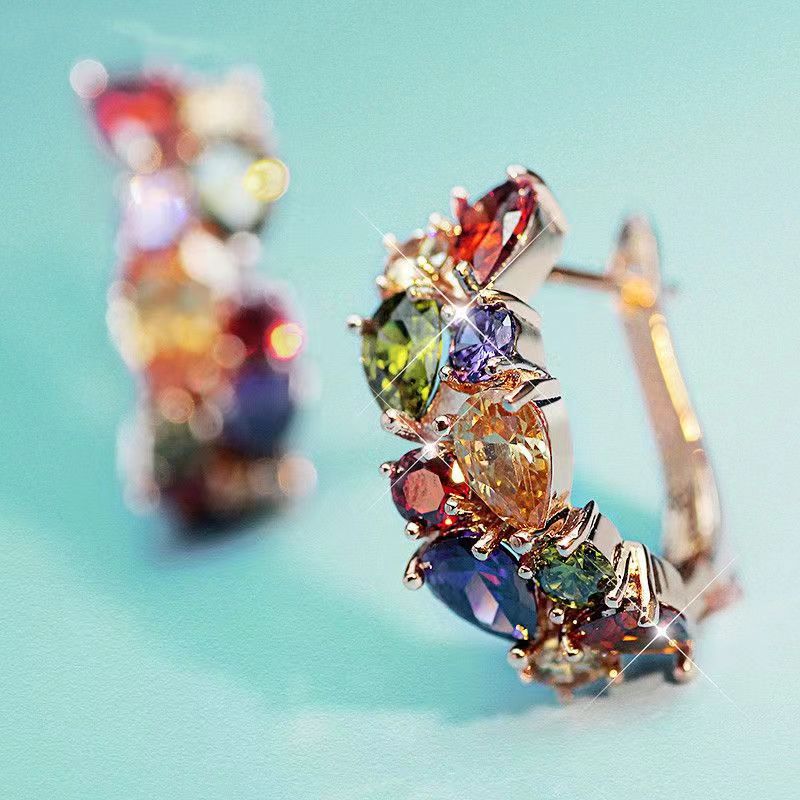 Diamond Crystal Zircon Ear Clip Affordable Luxury Earrings Women CJD