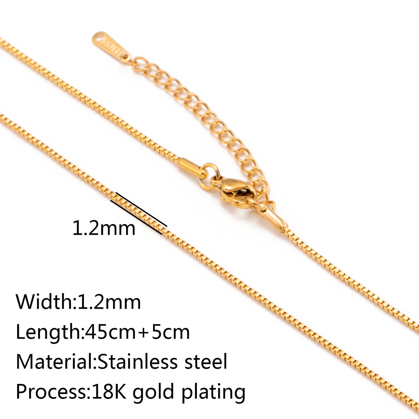 Stainless Steel Vacuum Vapor Plating 18K Gold Color Protection Lip Chain Accessories CJD