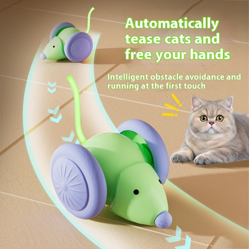 Pet Toys Interactive Cat Toy Electric Mouse Car - Automatic Teaser With Intelligent Obstacle Avoidance Pet Products Pets Fashion