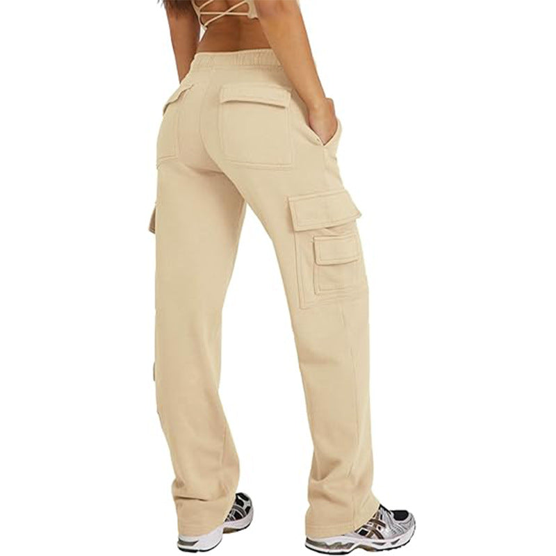 Multi-pocket Cargo Pants Casual Loose Sports Fitness Wide Leg Pants NorixaFashion.com