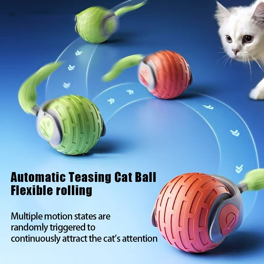 New Interactive Cat Toys Ball Auto Electric Rolling Ball Toys For Cat Kitty Pets Smart Automatic Teaser USB Rechargeable Cat Toy Pet Products Pets Fashion