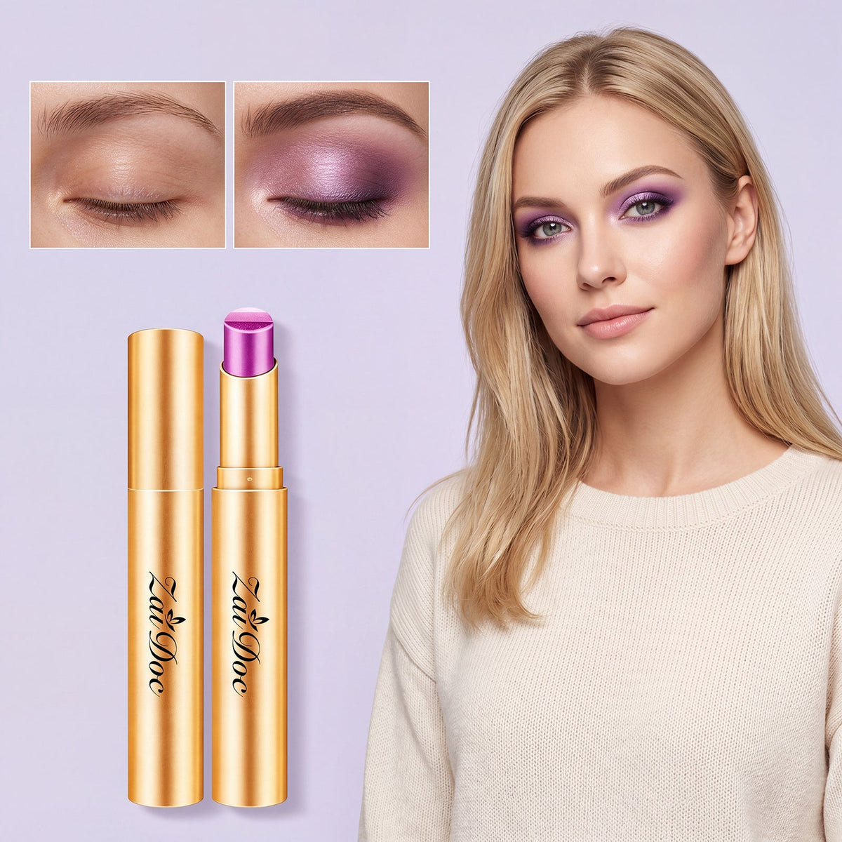 Makeup Multicolor Eyeshadow Stick  Star Galaxy Purple  3.5g 1box Tri Light Beauty