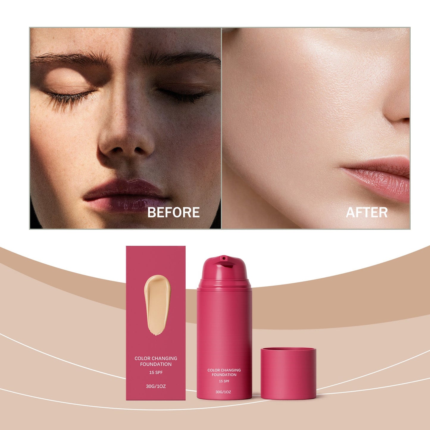 Thermo-responsive Color Adjusting Foundation Natural Shade Tri Light Beauty