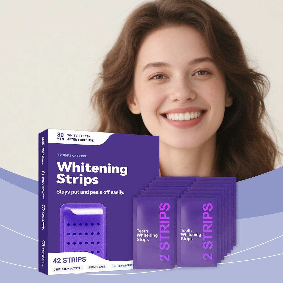 Purple Whitening Toothpaste 21pcs 1box Tri Light Beauty