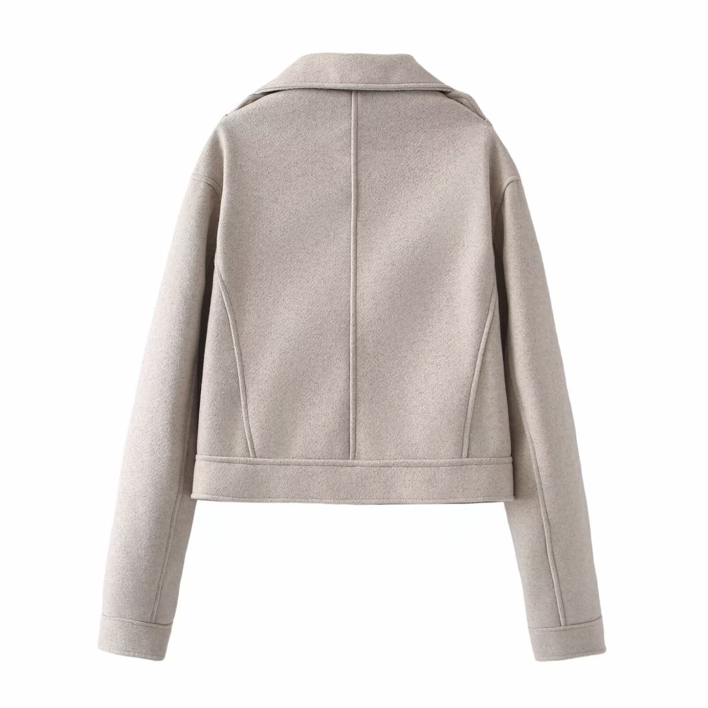 Fashion Motorcycle Woolen Jacket Coat LadyShow.Store