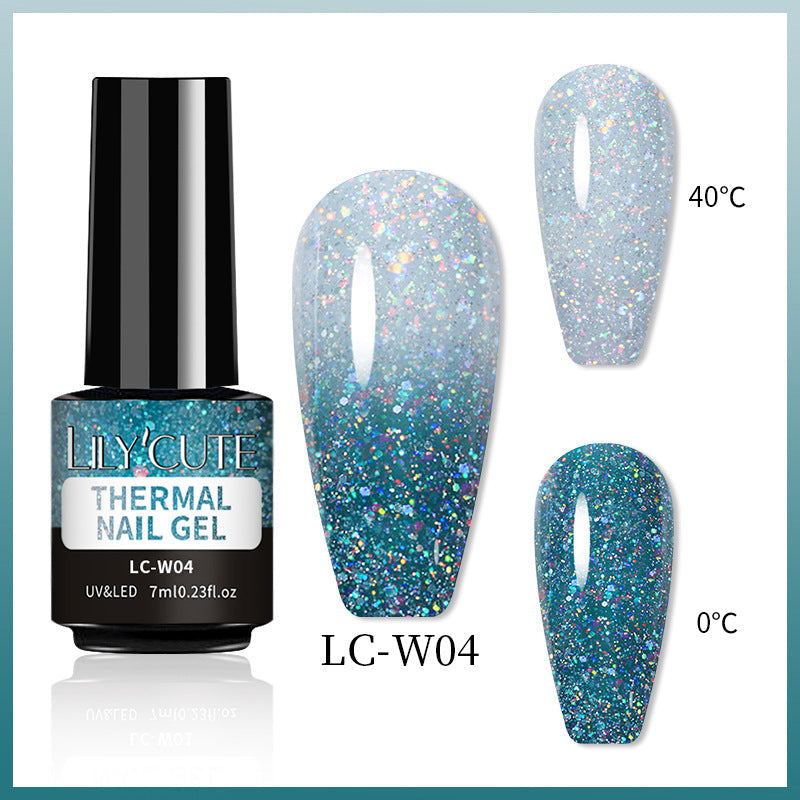 Temperature Change Glitter UV Polish Three-section Color Change LadyShow.Store