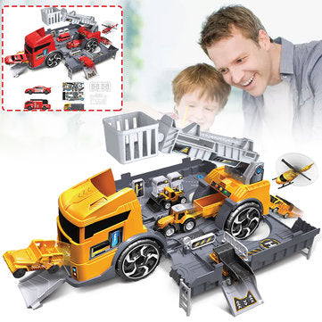 Children's Simulation Diecast Engineering Vehicle Model Set Deformation Storage Parking Lot Educational Toys LuxuryLifeWay Online Store