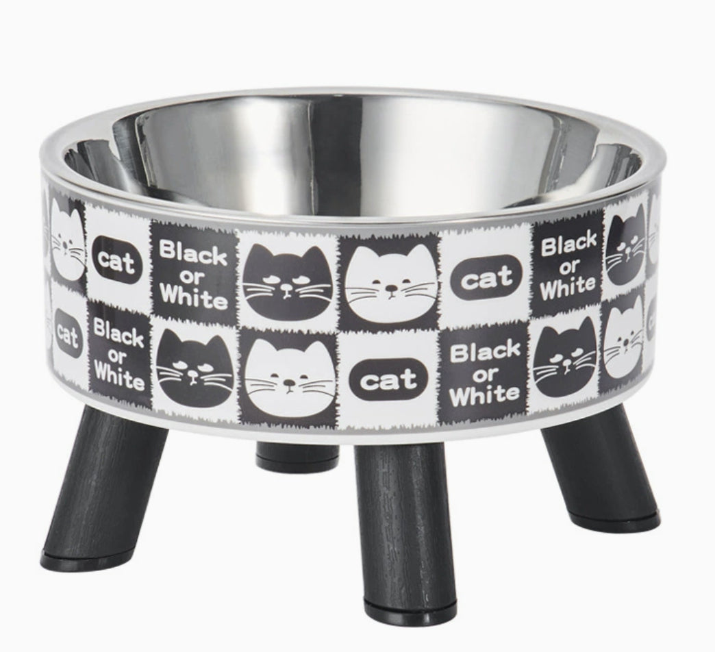 Retro Cat Elevated Bowl Stainless Steel Cat Water Bowl Pets Fashion