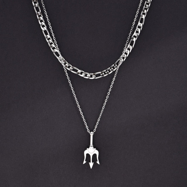 Stylish Neptune Trident Chain Necklaces Pi-Mart