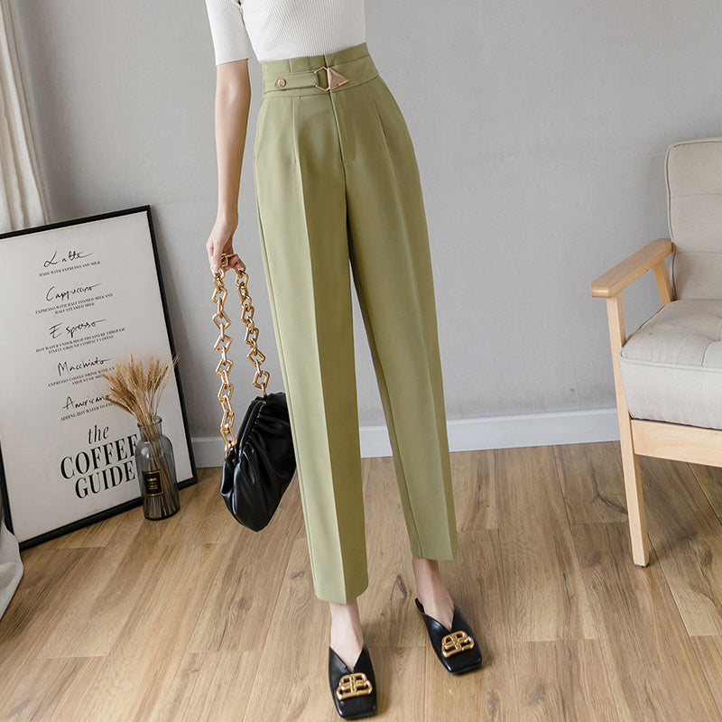 Cropped High-Waist Suit Trousers NorixaFashion.com