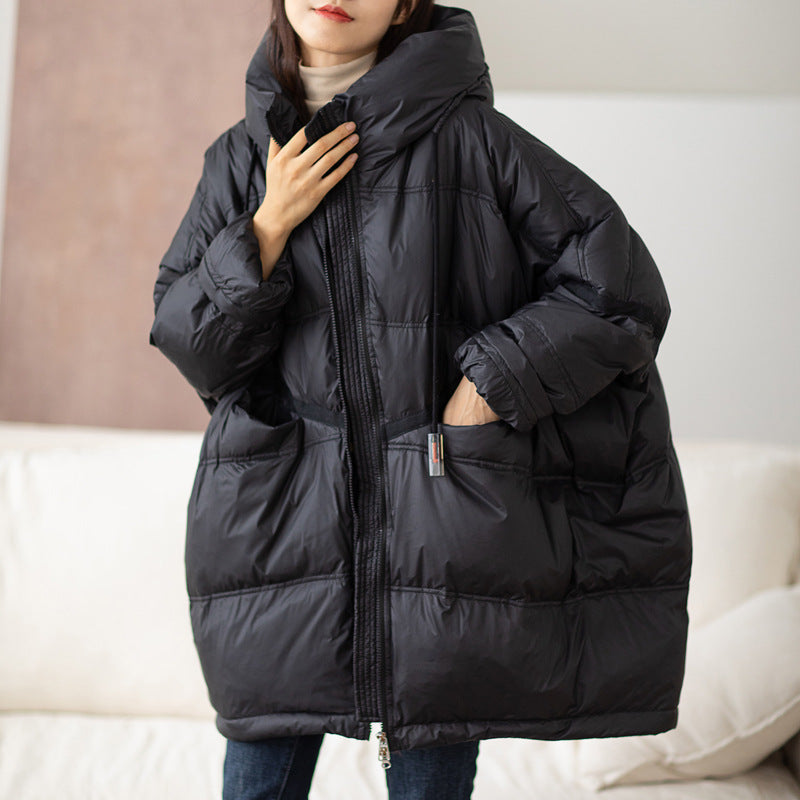 Plus Size White Duck Down Loose Down Jacket LadyShow.Store