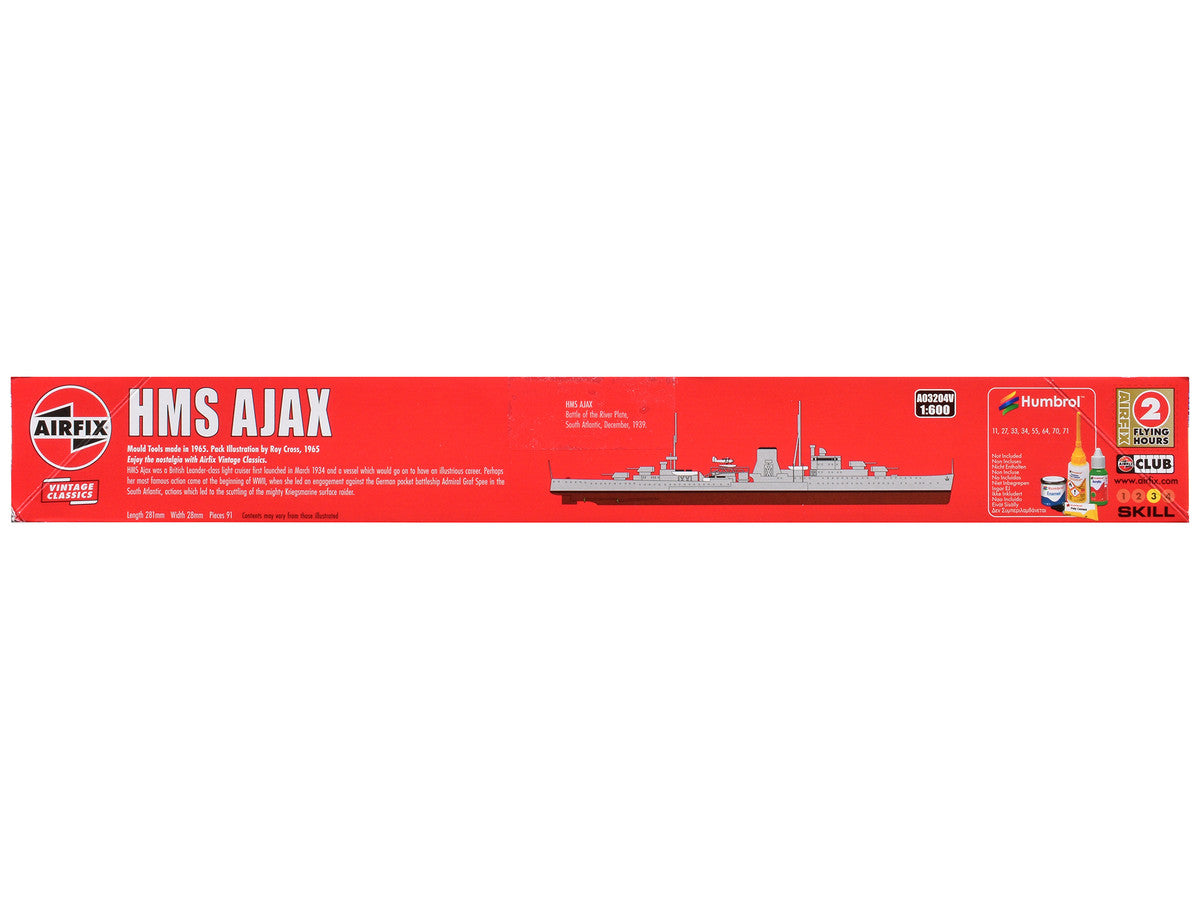 Level 3 Model Kit HMS Ajax Light Cruiser 1/600 Plastic Model Kit by Airfix LuxuryLifeWay Online Store