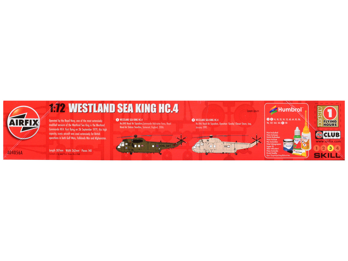 Level 3 Model Kit Westland Sea King HC.4 Helicopter with 2 Scheme Options 1/72 Plastic Model Kit by Airfix LuxuryLifeWay Online Store