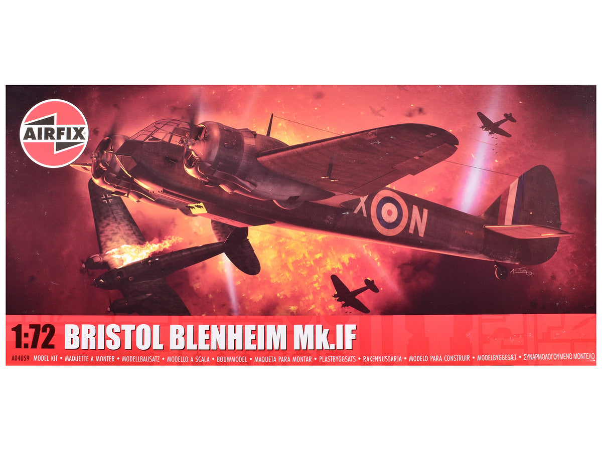 Level 2 Model Kit Bristol Blenheim Mk.IF Aircraft with 2 Scheme Options 1/72 Plastic Model Kit by Airfix LuxuryLifeWay Online Store