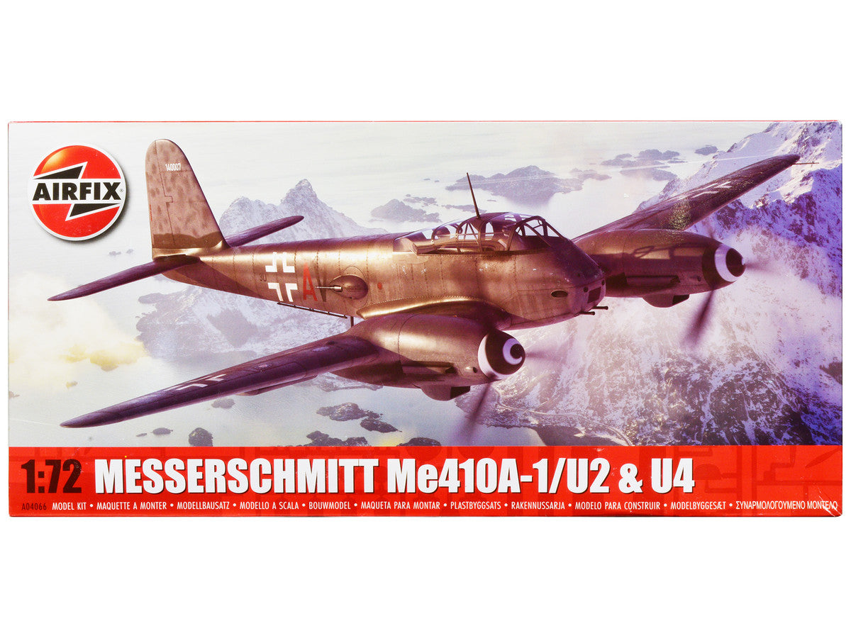 Level 2 Model Kit Messerschmitt Me410A-1/U2 & U4 Fighter-Bomber Aircraft with 2 Scheme Options 1/72 Plastic Model Kit by Airfix LuxuryLifeWay Online Store