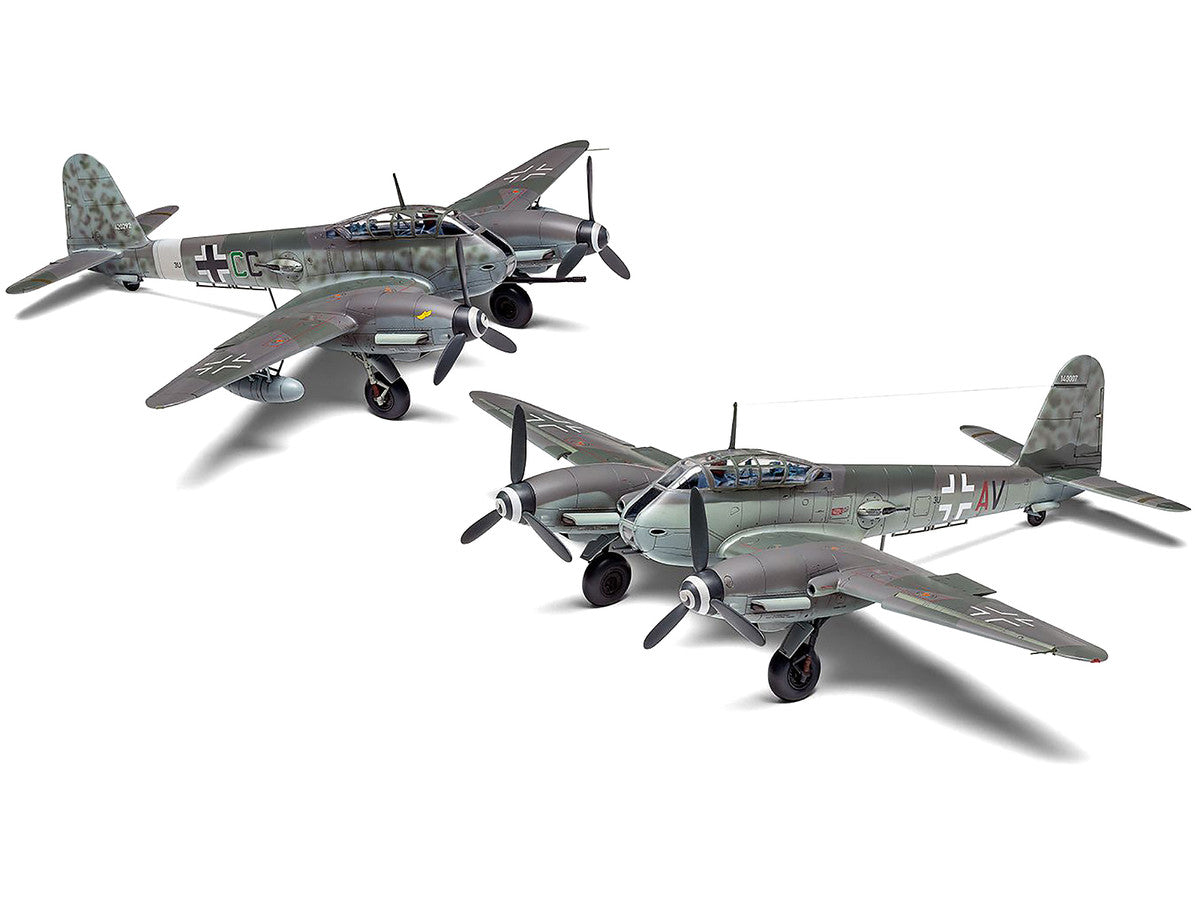 Level 2 Model Kit Messerschmitt Me410A-1/U2 & U4 Fighter-Bomber Aircraft with 2 Scheme Options 1/72 Plastic Model Kit by Airfix LuxuryLifeWay Online Store