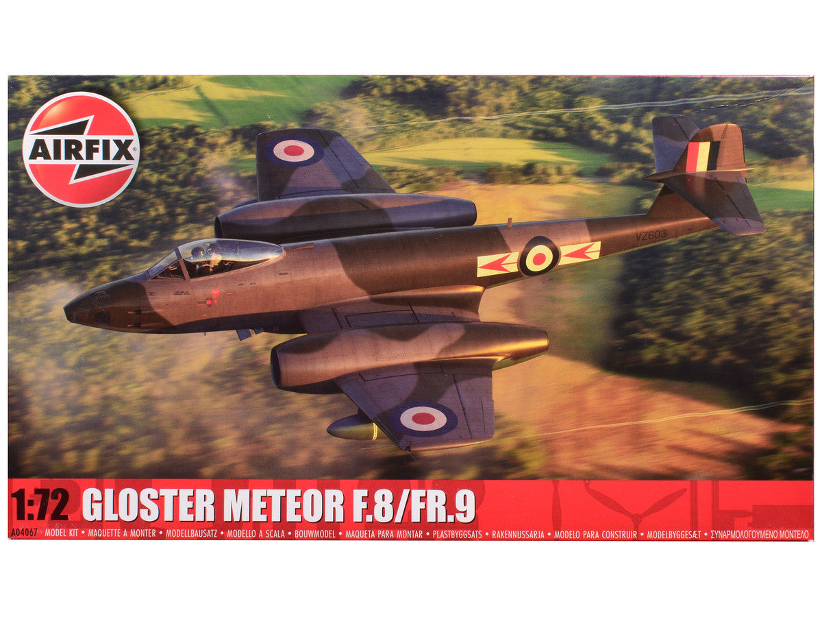 Level 2 Model Kit Gloster Meteor F.8/FR.9 Fighter Aircraft with 2 Scheme Options 1/72 Plastic Model Kit by Airfix LuxuryLifeWay Online Store