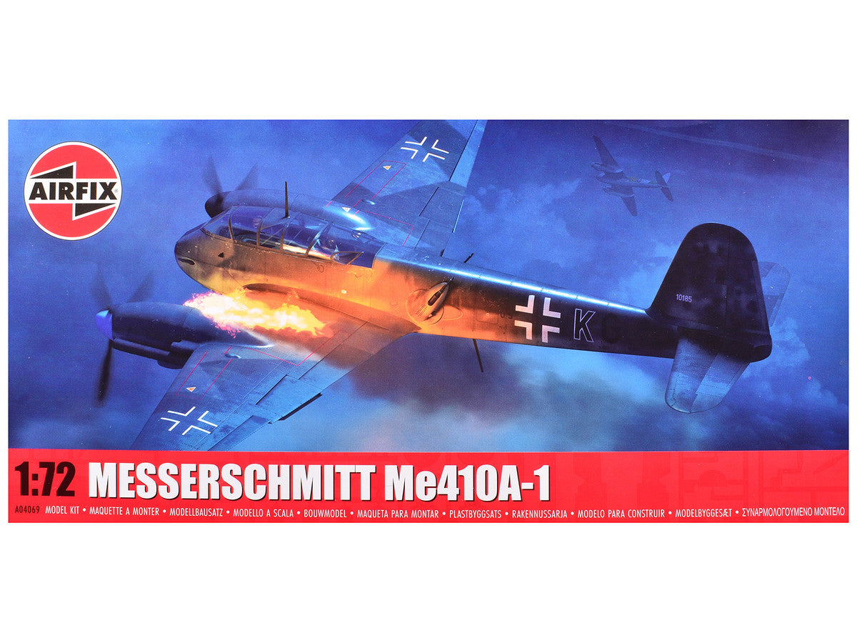 Level 2 Model Kit Messerschmitt Me410A-1 Fighter Aircraft with 2 Scheme Options 1/72 Plastic Model Kit by Airfix LuxuryLifeWay Online Store