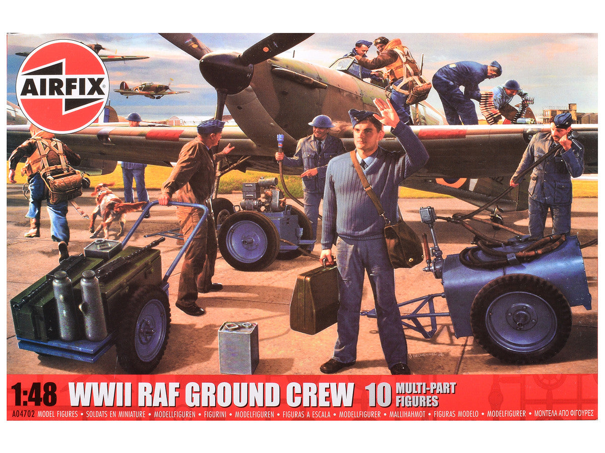 Level 1 Model Kit WWII RAF Ground Crew Figure and Accessory Set 1/48 Plastic Model Kit by Airfix LuxuryLifeWay Online Store