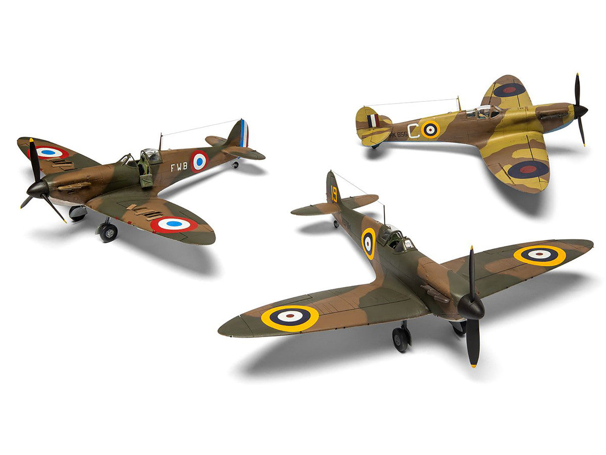 Level 2 Model Kit Supermarine Spitfire Mk.I Fighter Aircraft with 3 Scheme Options 1/48 Plastic Model Kit by Airfix LuxuryLifeWay Online Store