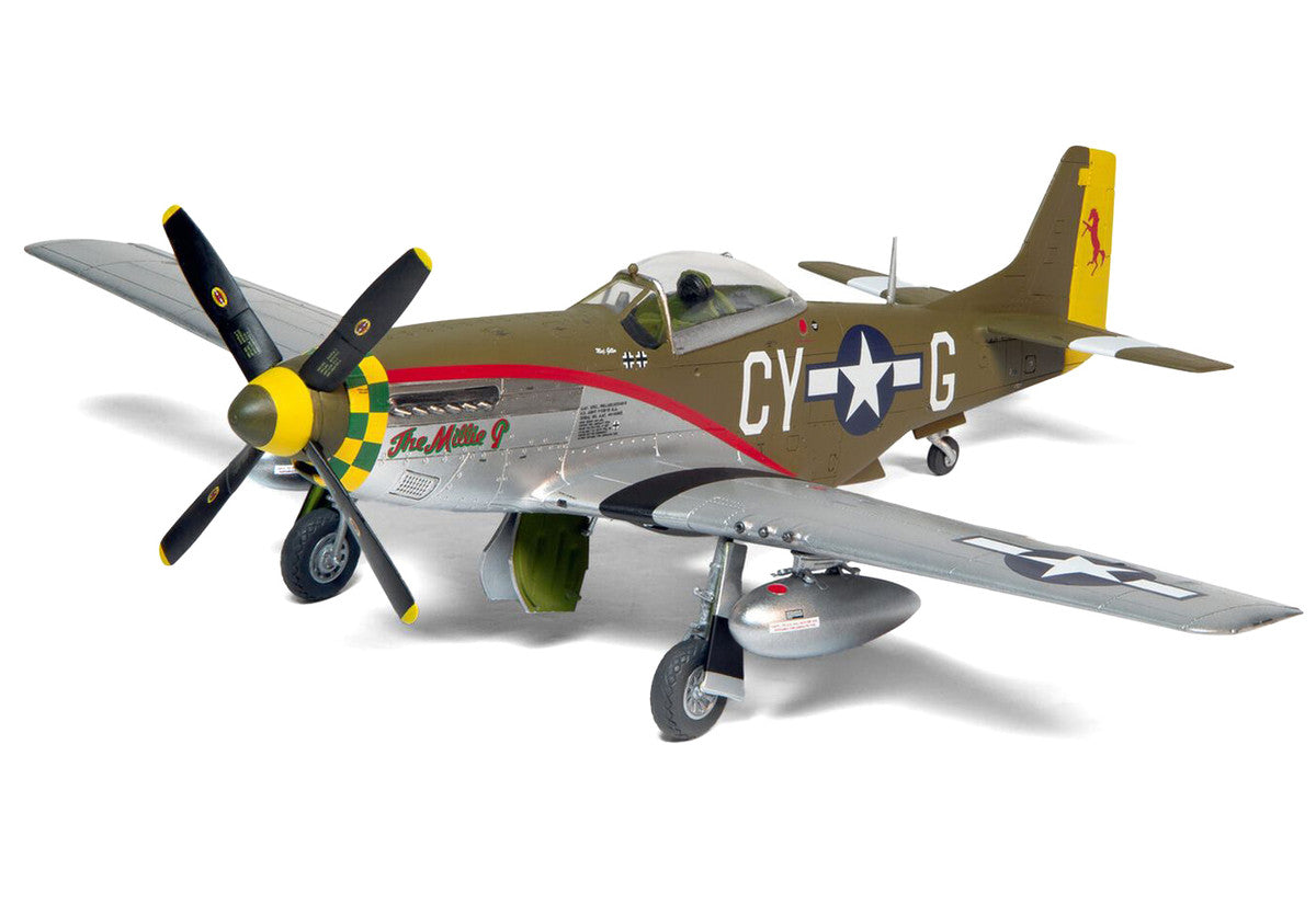 Level 2 Model Kit North American P-51D Mustang Fighter Aircraft with 2 Scheme Options 1/48 Plastic Model Kit by Airfix LuxuryLifeWay Online Store