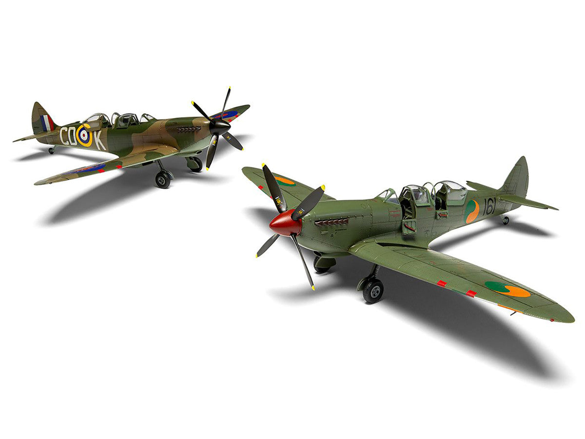 Level 2 Model Kit Supermarine Spitfire Tr.9 Fighter Aircraft with 2 Scheme Options 1/48 Plastic Model Kit by Airfix LuxuryLifeWay Online Store