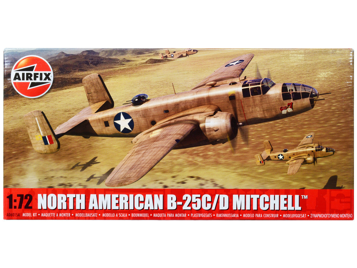 Level 3 Model Kit North American B-25C/D Mitchell Bomber Aircraft with 2 Scheme Options 1/72 Plastic Model Kit by Airfix LuxuryLifeWay Online Store
