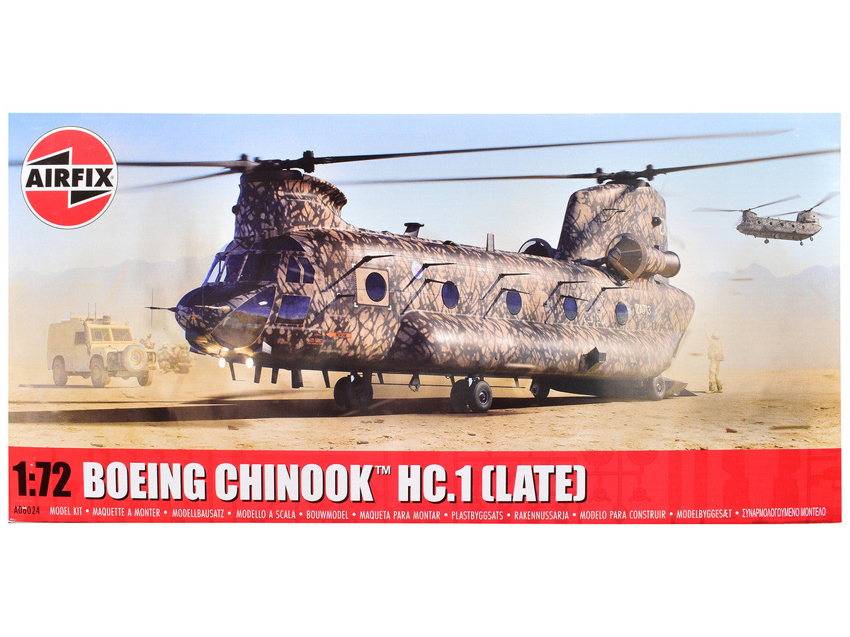 Level 3 Model Kit Boeing Chinook HC.1 (Late Production) Helicopter with 2 Scheme Options 1/72 Plastic Model Kit by Airfix LuxuryLifeWay Online Store