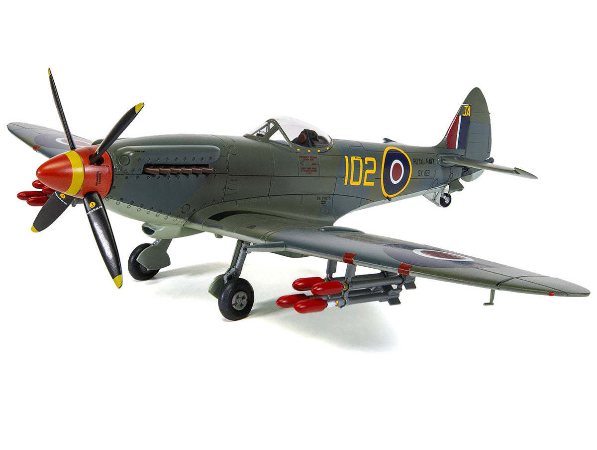 Level 3 Model Kit Supermarine Seafire F.XVII Fighter Aircraft with 3 Scheme Options 1/48 Plastic Model Kit by Airfix LuxuryLifeWay Online Store