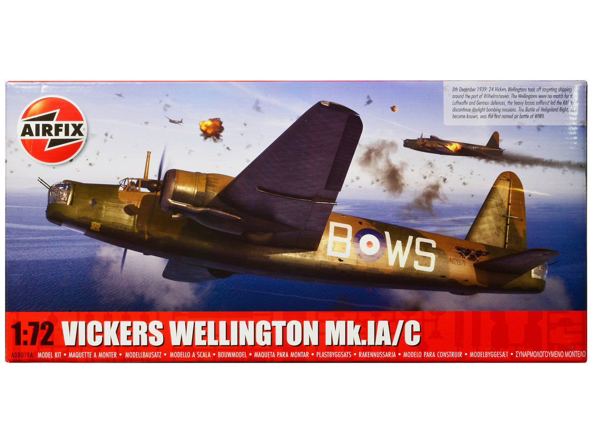Level 3 Model Kit Vickers Wellington Mk.IA/C Bomber Aircraft with 2 Scheme Options 1/72 Plastic Model Kit by Airfix LuxuryLifeWay Online Store