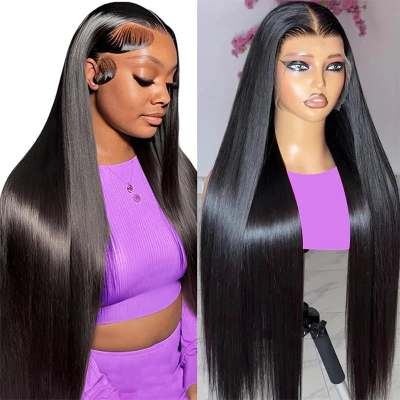 100% Malaysia Human Hair 13x6 Bone Straight Lace Front Human Hair Wigs 30 Inch 13x4 Lace Frontal Wig for Women Pre Plucked LadyShow.Store