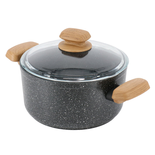 Korkmaz Montana 2 Piece 3 Liter Aluminum Nonstick Casserole Dish with Lid and Faux Wood Handles LuxuryLifeWay Online Store
