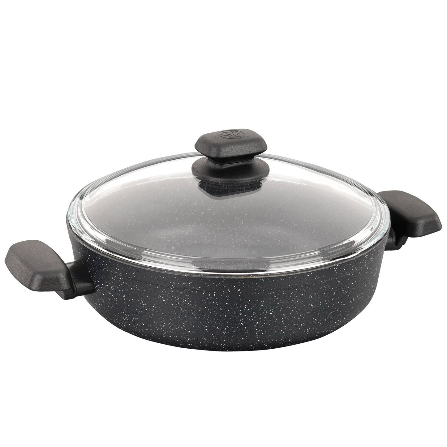 Korkmaz Ornella Non Stick 10 Inch 3.5 Liter Low Casserole with Lid in Black LuxuryLifeWay Online Store