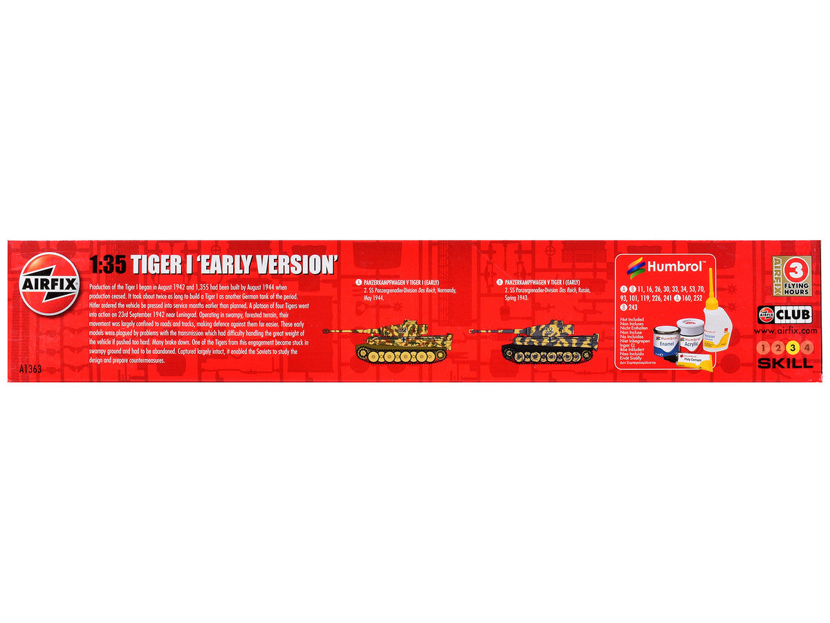 Level 3 Model Kit German Tiger I "Early Version" Tank with 2 Scheme Options 1/35 Plastic Model Kit by Airfix LuxuryLifeWay Online Store