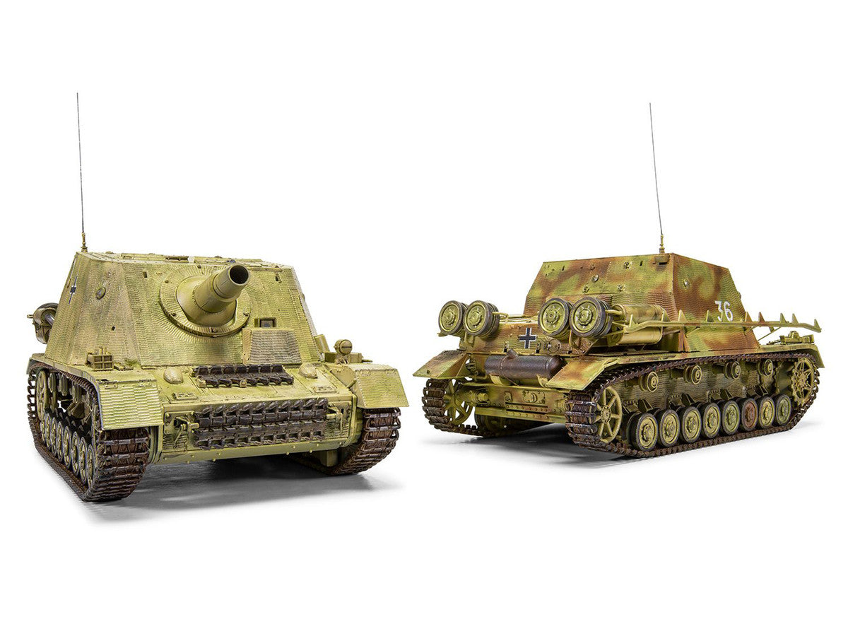 Level 3 Model Kit Sturmpanzer IV Brummbar "Mid Version" Tank with 2 Scheme Options 1/35 Plastic Model Kit by Airfix LuxuryLifeWay Online Store