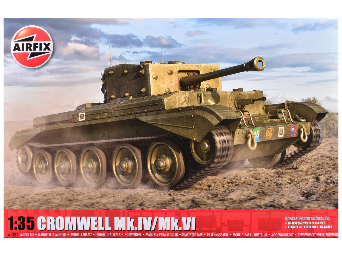 Level 3 Model Kit Cromwell Mk.IV / Mk.VI Cruiser Tank with 2 Scheme Options 1/35 Plastic Model Kit by Airfix LuxuryLifeWay Online Store