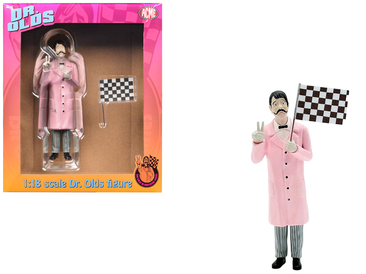 "Dr. Olds" Figure with Flag for 1/18 Scale Models by ACME LuxuryLifeWay Online Store