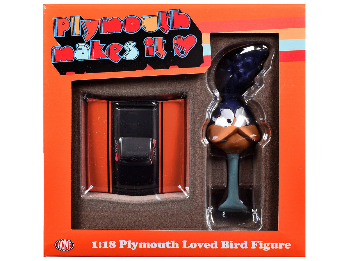 Plymouth Loved Bird Figure with Vitamin C Orange Hood Stand 1/18 Model by ACME LuxuryLifeWay Online Store