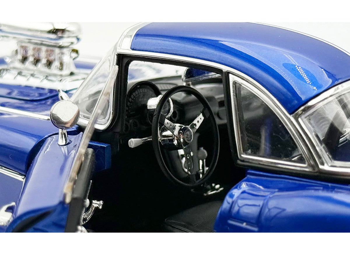 1961 Chevrolet Corvette Grand Sport Gasser Admiral Blue Metallic with White Stripe Limited Edition to 204 pieces Worldwide 1/18 Diecast Model Car by ACME LuxuryLifeWay Online Store