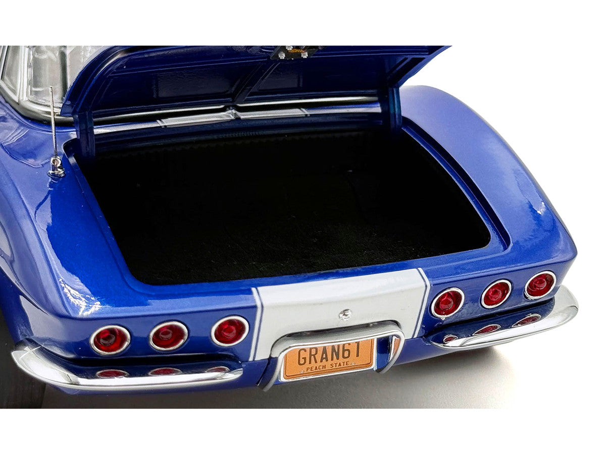1961 Chevrolet Corvette Grand Sport Gasser Admiral Blue Metallic with White Stripe Limited Edition to 204 pieces Worldwide 1/18 Diecast Model Car by ACME LuxuryLifeWay Online Store