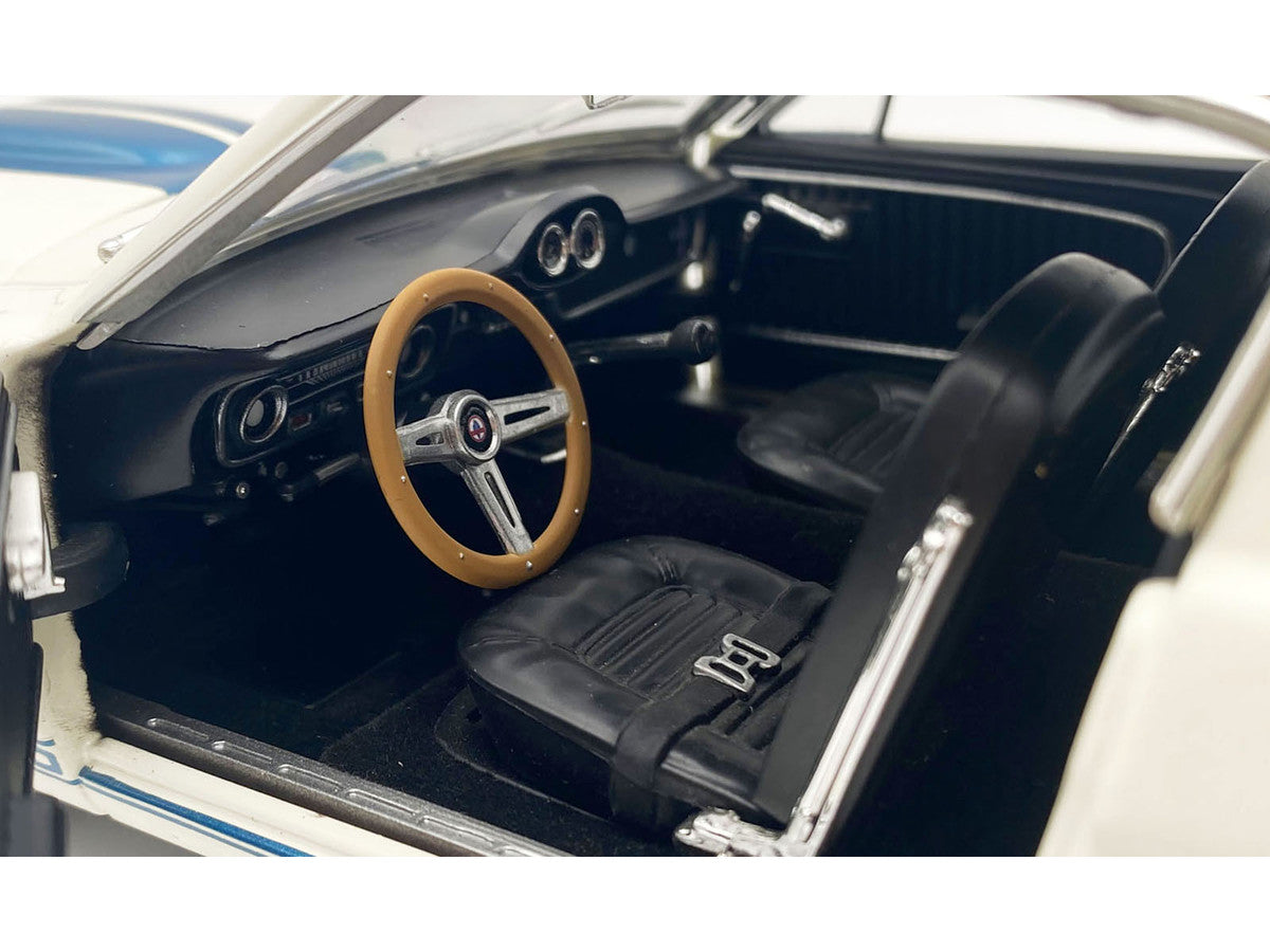 1965 Shelby GT350 "Reynolds Ford" White with Blue Stripes Limited Edition to 204 pieces Worldwide 1/18 Diecast Model Car by ACME LuxuryLifeWay Online Store