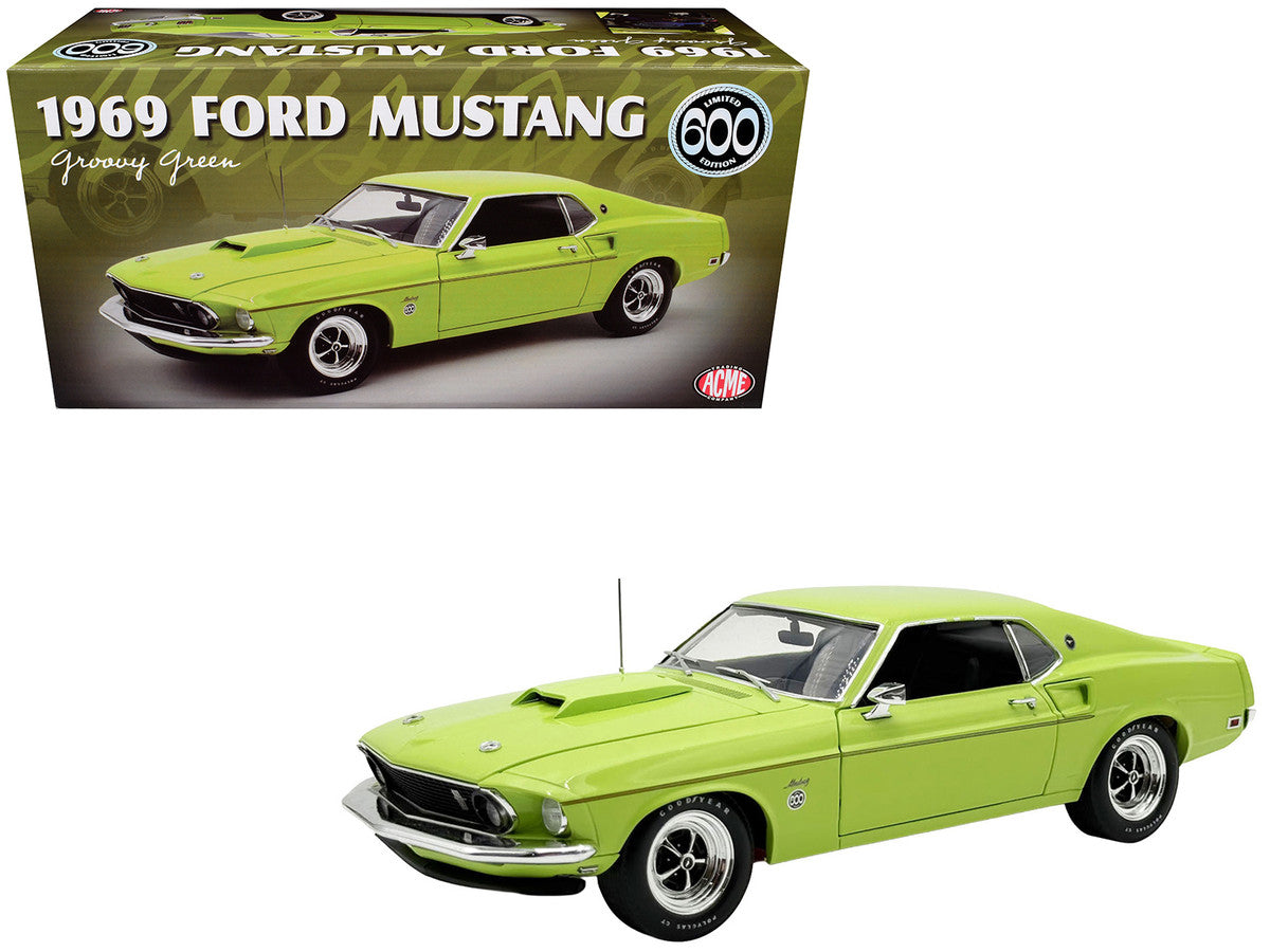 1969 Ford Mustang Limited Edition 600 Groovy Green Limited Edition to 300 pieces Worldwide 1/18 Diecast Model Car by ACME LuxuryLifeWay Online Store