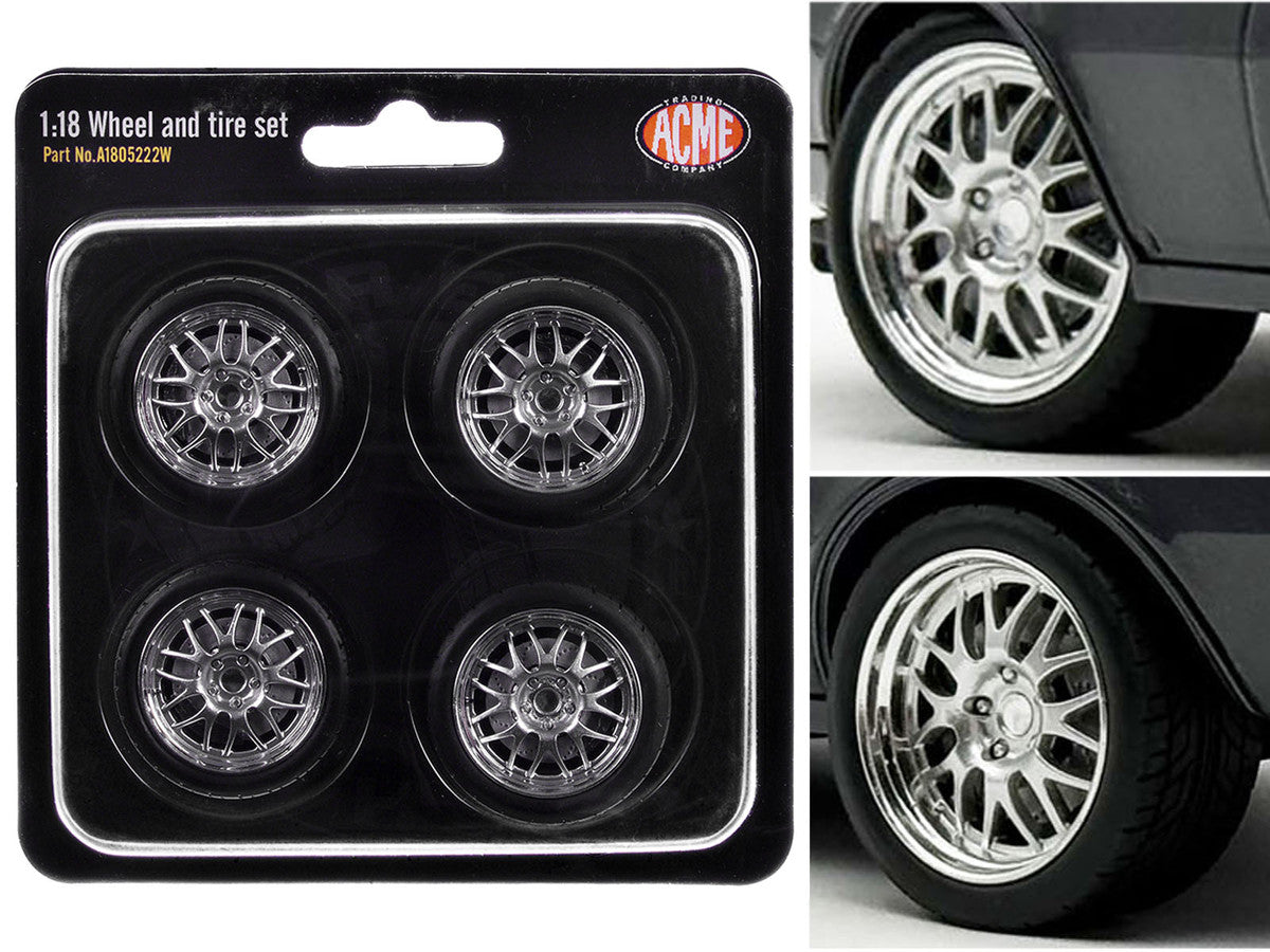 Street Fighter 18" Wheel and Tire Set of 4 pieces from "1968 Pontiac Firebird Street Fighter" for 1/18 Scale Models by ACME LuxuryLifeWay Online Store