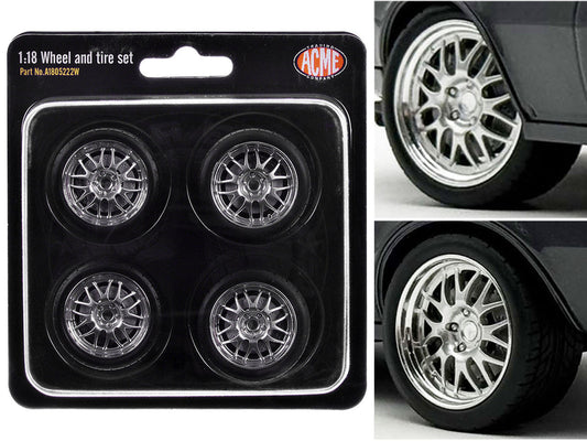 Street Fighter 18" Wheel and Tire Set of 4 pieces from "1968 Pontiac Firebird Street Fighter" for 1/18 Scale Models by ACME LuxuryLifeWay Online Store