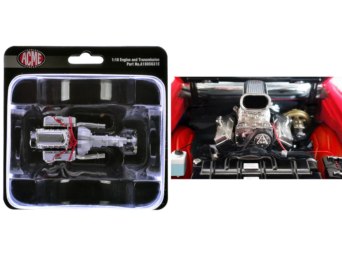 Blown 455 Engine and Transmission Replica from "1970 Oldsmobile 442 W30 W-Machine" 1/18 Model by ACME LuxuryLifeWay Online Store
