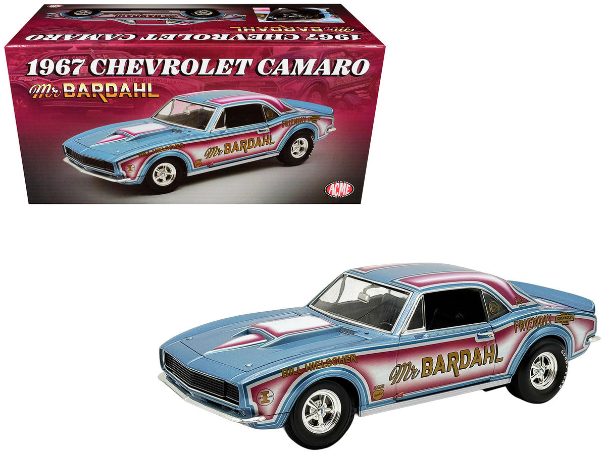 1967 Chevrolet Camaro "Mr. Bardahl Drag Car" Blue Metallic with Red and White Graphics Limited Edition to 312 pieces Worldwide 1/18 Diecast Model Car by ACME LuxuryLifeWay Online Store