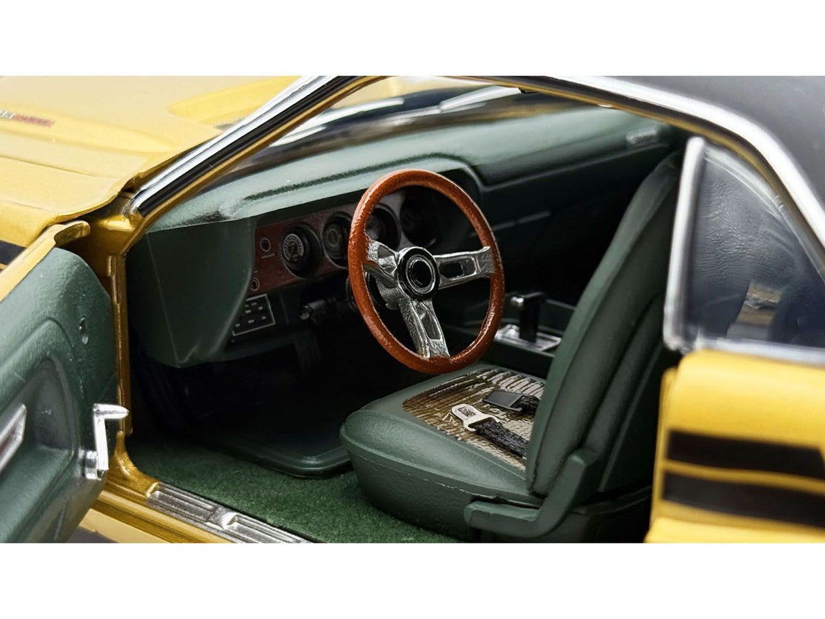 1971 Dodge Challenger R/T GY8 Gold Metallic with Black Stripes and Black Vinyl Top Limited Edition to 360 pieces Worldwide 1/18 Diecast Model Car by ACME LuxuryLifeWay Online Store