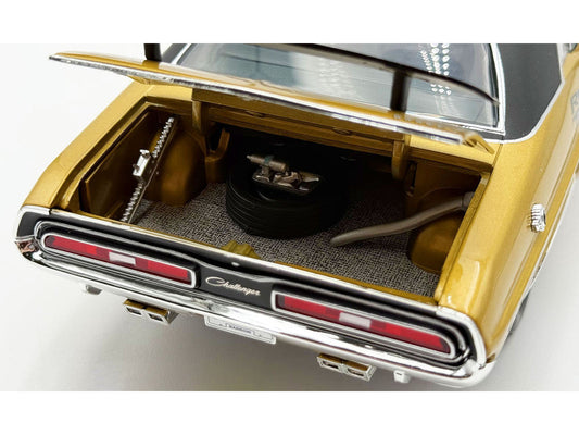 1971 Dodge Challenger R/T GY8 Gold Metallic with Black Stripes and Black Vinyl Top Limited Edition to 360 pieces Worldwide 1/18 Diecast Model Car by ACME LuxuryLifeWay Online Store