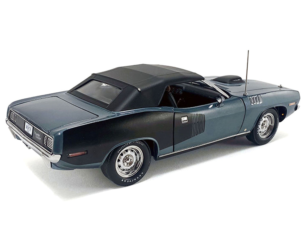 1971 Plymouth HEMI Cuda Convertible Winchester Gray with Black Soft Top Limited Edition to 354 pieces Worldwide 1/18 Diecast Model Car by ACME LuxuryLifeWay Online Store