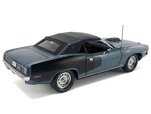 1971 Plymouth HEMI Cuda Convertible Winchester Gray with Black Soft Top Limited Edition to 354 pieces Worldwide 1/18 Diecast Model Car by ACME LuxuryLifeWay Online Store